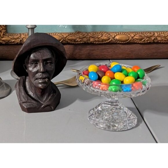 Vintage Crystal Glass Pedestal Candy Dish Candle holder - Picture 16 of 16